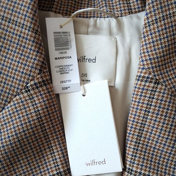 Aritzia Wilfred Mariposa Blazer Plaid XXS - Picture 5 of 11